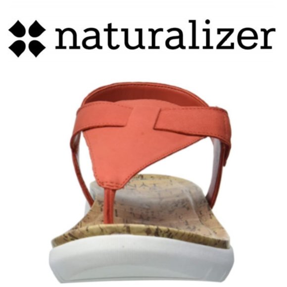 NEW Naturalizer Lincoln Nubuck Platform Sandals size 7 and 8 Mango Leather - Picture 2 of 5